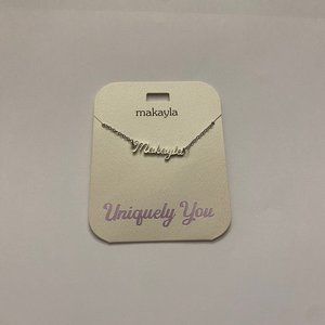 NWT Makayla Personalized Name Silver Pendant 16-20" Necklace Uniquely You